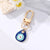 Fashion Diamond Drop Oil Heart-shaped Blue Eyes Keychain