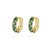 Fashion Diamond Emerald Geometric Copper 14k Gold Earrings Female