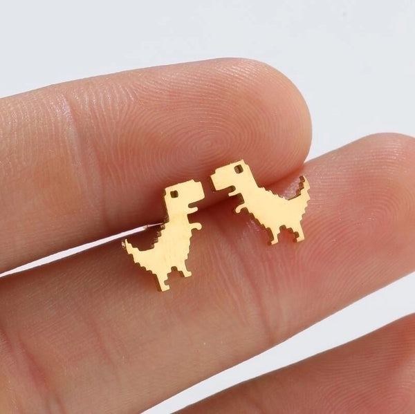 Fashion Dinosaur Titanium Steel Ear Studs 1 Pair