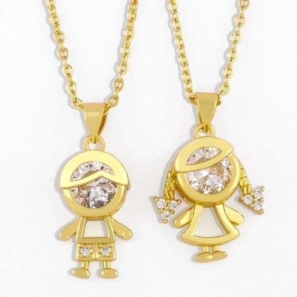 Fashion Doll 18k Gold Plated Necklace In Bulk