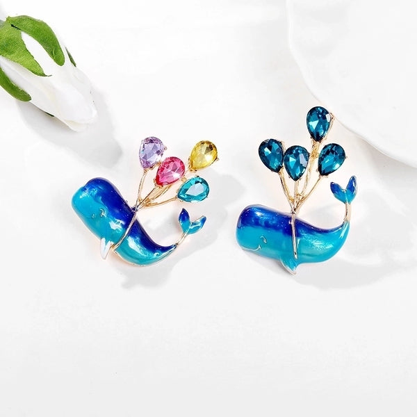 Fashion Dolphin Alloy Inlay Zircon Women's Brooches