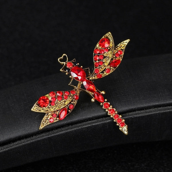 Fashion Dragonfly Alloy Inlay Rhinestones Unisex Brooches