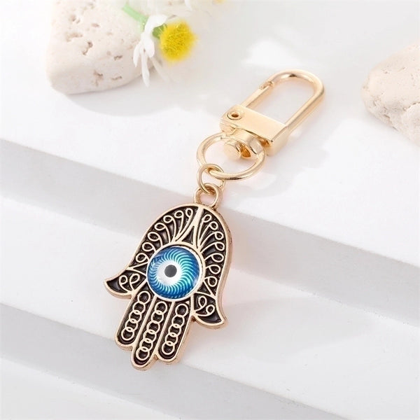 Fashion Drill Alloy Patch Blue Eyes Keychain  Devil's Eye Pendant