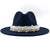 Fashion Elegant Pearl Big Brim Woolen Hat