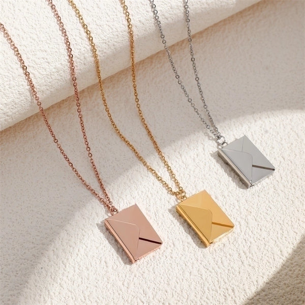 Fashion Envelope Titanium Steel Plating Pendant Necklace