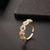 Fashion Eye Copper Gold Plated Zircon Open Ring