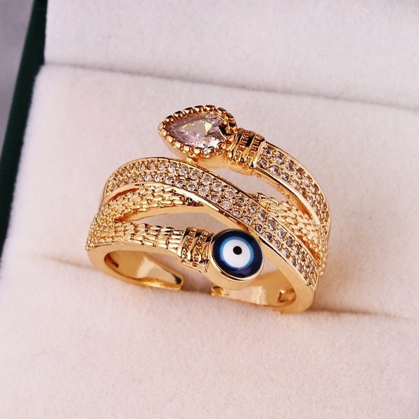 Fashion Eye Copper Zircon Rings In Bulk