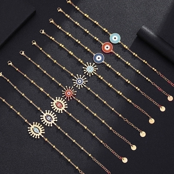 Fashion Eye Stainless Steel Dripping Oil Plating No Inlaid Bracelets