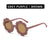 Fashion Flower Ac Round Frame Full Frame Kids Sunglasses