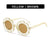 Fashion Flower Ac Round Frame Full Frame Kids Sunglasses