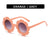 Fashion Flower Ac Round Frame Full Frame Kids Sunglasses