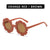 Fashion Flower Ac Round Frame Full Frame Kids Sunglasses