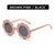 Fashion Flower Ac Round Frame Full Frame Kids Sunglasses