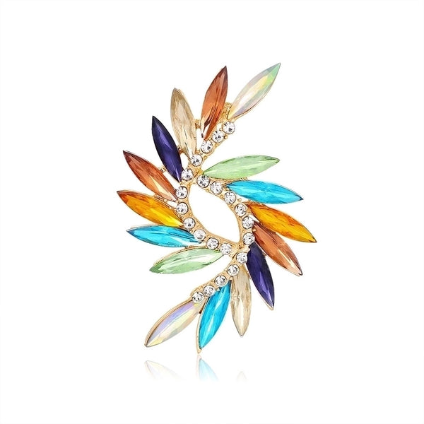 Fashion Flower Alloy Inlay Rhinestones Unisex Brooches 1 Piece