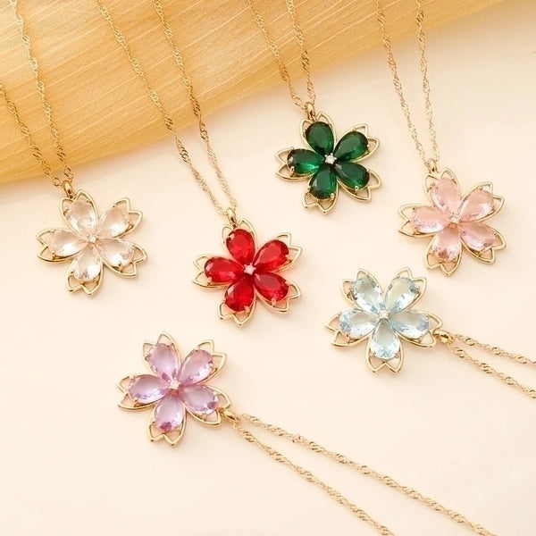 Fashion Flower Alloy Plating Necklace