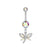 Fashion Flower Bee Stainless Steel Plating Artificial Gemstones Belly Ring