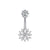 Fashion Flower Bee Stainless Steel Plating Artificial Gemstones Belly Ring