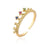 Fashion Flower Butterfly Copper Gold Plated Zircon Open Ring 1 Piece