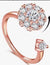 Fashion Flower Copper Plating Zircon Open Ring