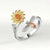 Fashion Flower Copper Plating Zircon Open Ring