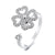 Fashion Flower Copper Plating Zircon Open Ring