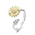 Fashion Flower Copper Plating Zircon Open Ring