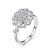 Fashion Flower Copper Plating Zircon Open Ring