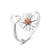 Fashion Flower Copper Plating Zircon Open Ring