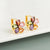 Fashion Flower Inlaid Zircon Copper Artificial Gemstones Earrings