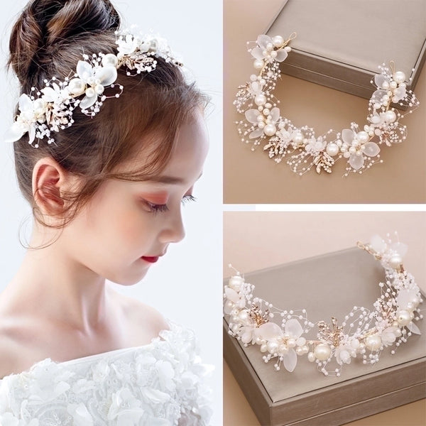 Fashion Flower Mixed Materials Plating Hair Band 1 Piece