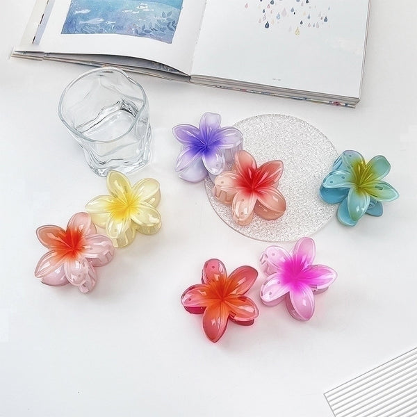 Fashion Flower Plastic Resin Hair Claws 1 Piece