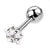 Fashion Flower Stainless Steel Inlay Zircon Ear Studs 1 Piece