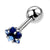 Fashion Flower Stainless Steel Inlay Zircon Ear Studs 1 Piece