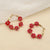 Fashion Flower Stainless Steel Plating Hoop Earrings 1 Pair