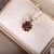 Fashion Flower Titanium Steel Inlay Zircon Pendant Necklace 1 Piece