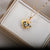 Fashion Flower Titanium Steel Inlay Zircon Pendant Necklace 1 Piece