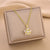 Fashion Flower Titanium Steel Inlay Zircon Pendant Necklace 1 Piece