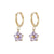 Fashion Flower Titanium Steel Plating Inlay Artificial Diamond Drop Earrings 1 Pair