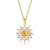 Fashion Flower Titanium Steel Plating Inlay Zircon Pendant Necklace