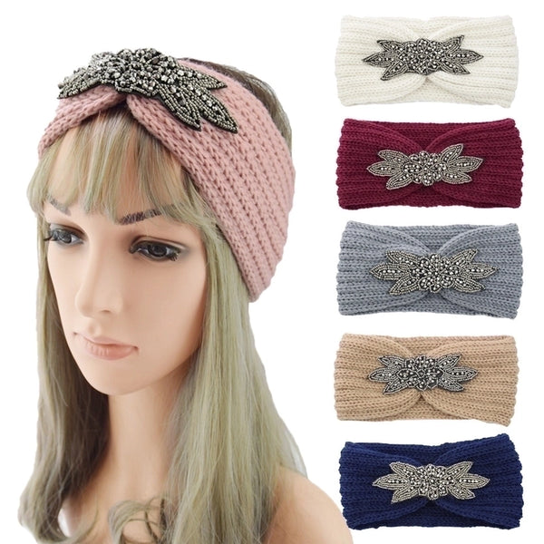 Fashion Flower Yarn Inlay Artificial Diamond Hair Band 1 Piece