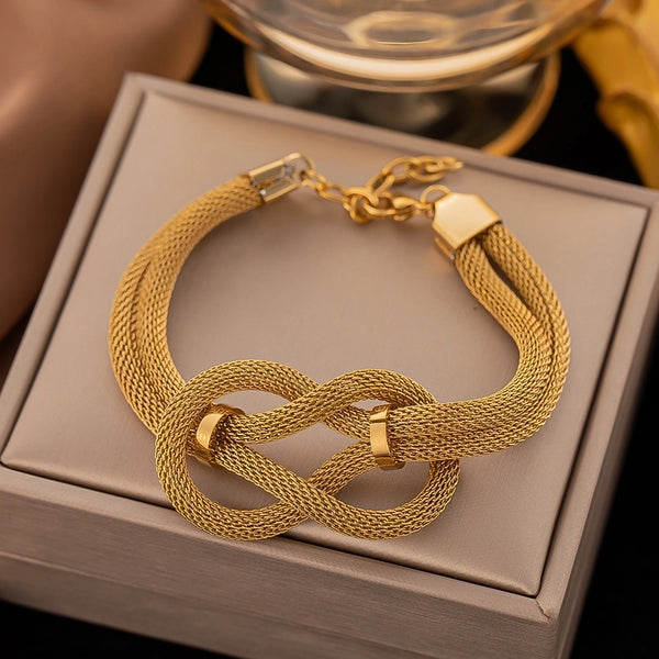 Fashion Geometric 304 Stainless Steel 18K Gold Plated Resin Stainless Steel Bracelets In Bulk