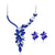 Fashion Geometric Alloy Inlay Rhinestone Glass Earrings Necklace 1 Set