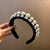 Fashion Geometric Cloth Inlay Artificial Pearls Hair Band