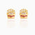 Fashion Geometric Coke Hamburger Brass Inlaid Zircon Ear Studs 1 Pair