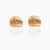 Fashion Geometric Coke Hamburger Brass Inlaid Zircon Ear Studs 1 Pair