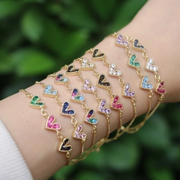 Fashion Geometric Copper Artificial Gemstones Bracelets In Bulk