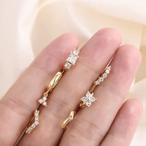 Fashion Geometric Copper Plating Zircon Earrings 1 Pair