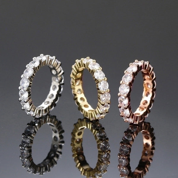 Fashion Geometric Copper Zircon Rings In Bulk