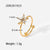 Fashion Geometric Floral Stainless Steel Plating Zircon Gold Plated Open Ring