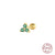 Fashion Geometric Flower Silver Inlay Zircon Ear Studs 1 Piece